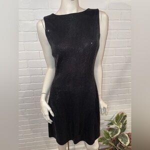 St. John Couture by Marie Gray Sequin Knit Elegant Black Sleeveless Dress
